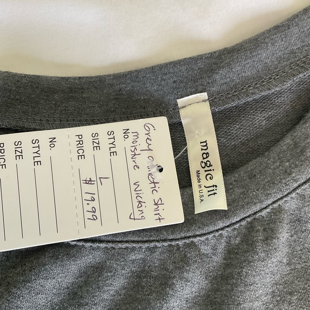 Burgundy Apparel - Grey Short Sleeve Athletic Moisture Wicking Shirt - Picture 7 of 8